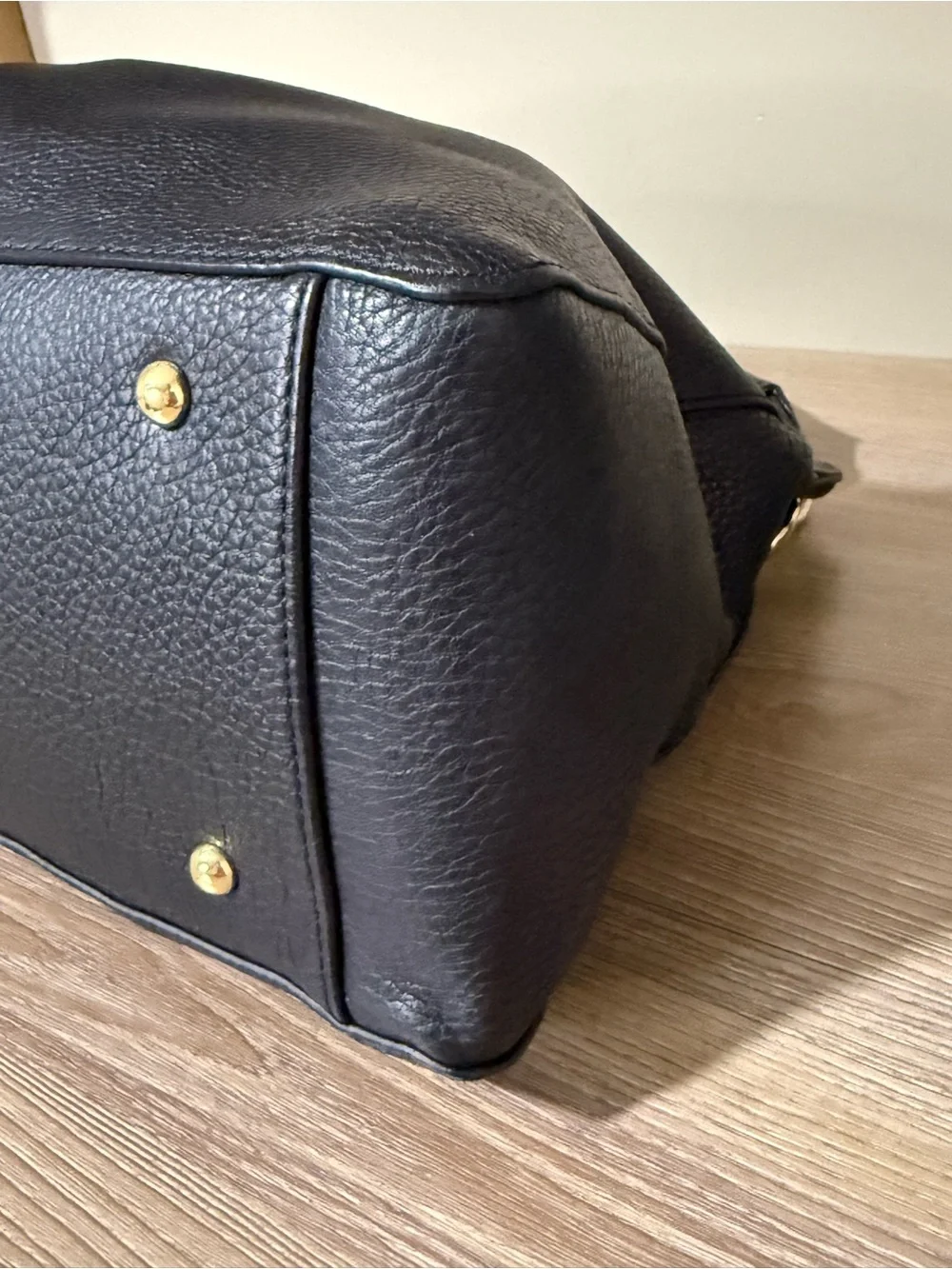 Mark & Graham Black Pebbled Leather Hobo Bag Gold Chain Shoulder Bag